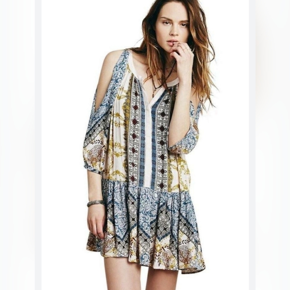 Free People Portobello Road Split Sleeve Dress, VGUC, Size S